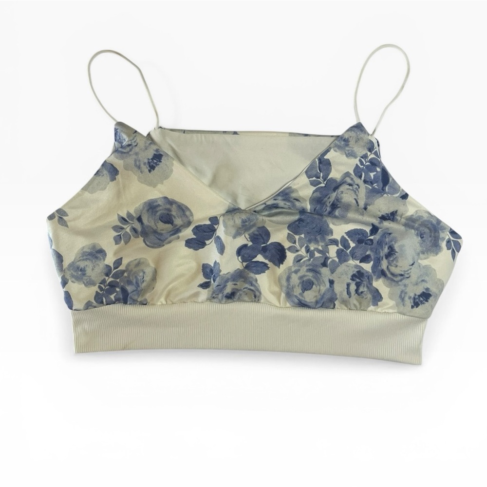 SHEIN White Cami with Light Blue Detail